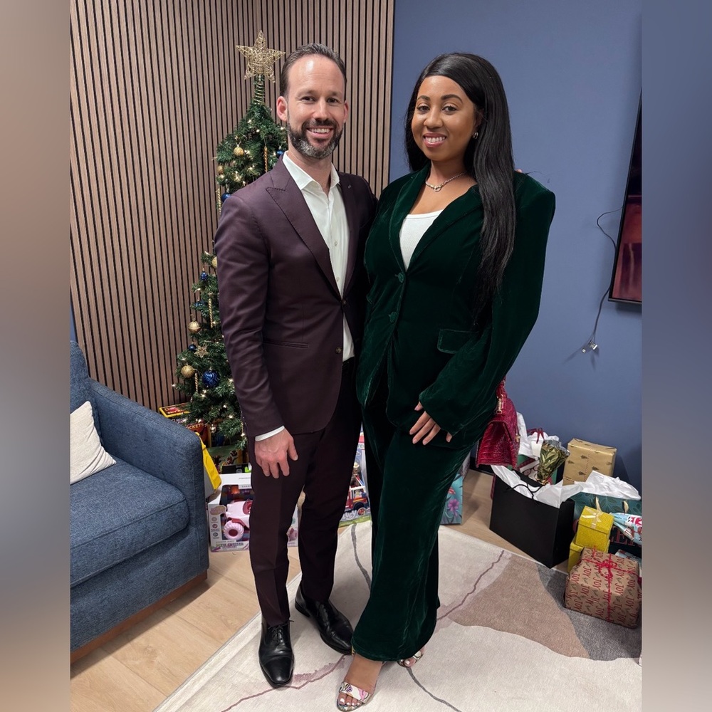 Oversized Dark Green Velvet Blazer & Pants Set